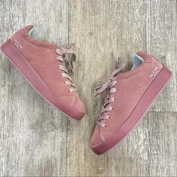 Rag & Bone RB1 Low Sneaker In Mauve Suede - Picture 3 of 5